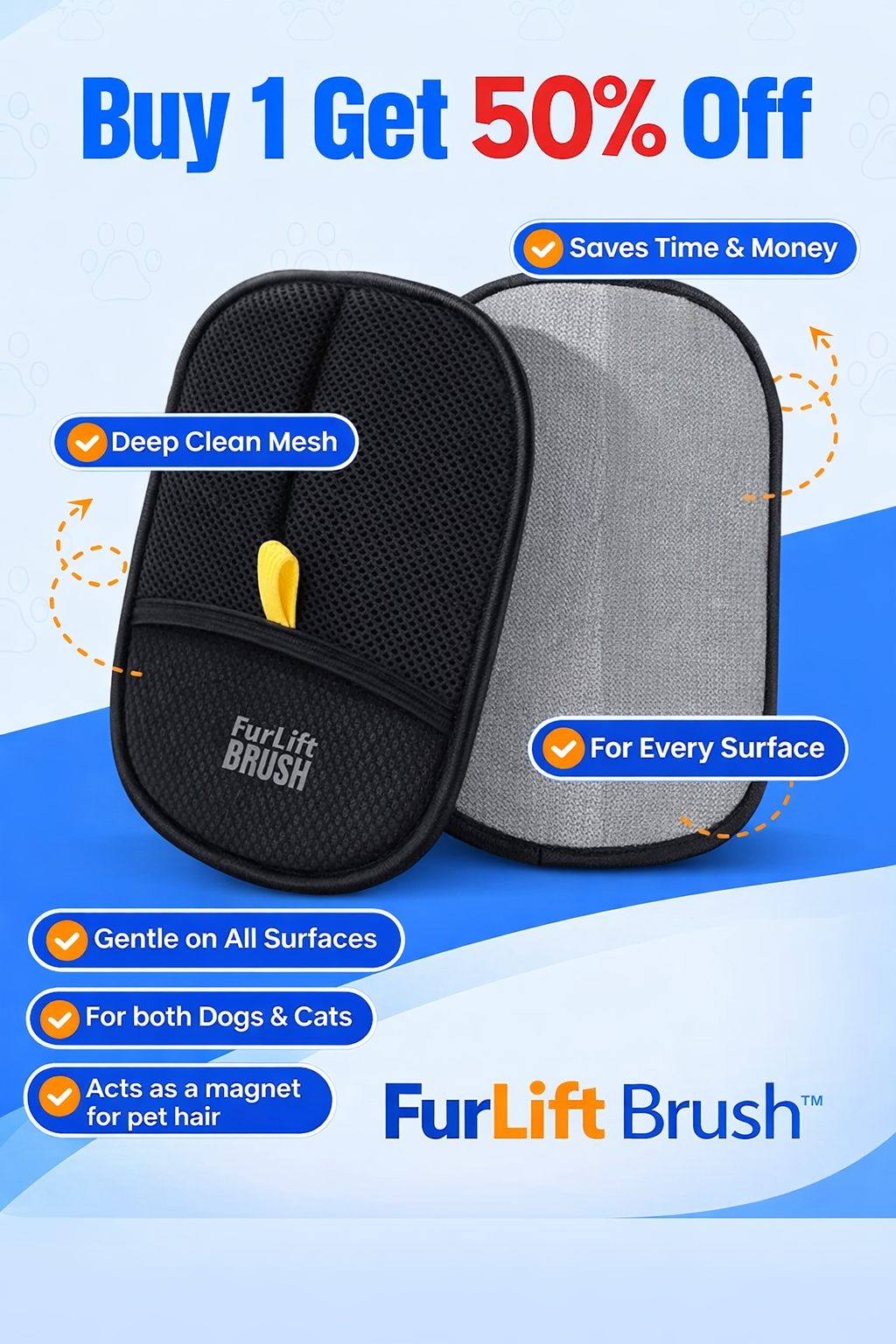 FurLift Brush™ – Instantly Removes Pet Hair From Any Surface